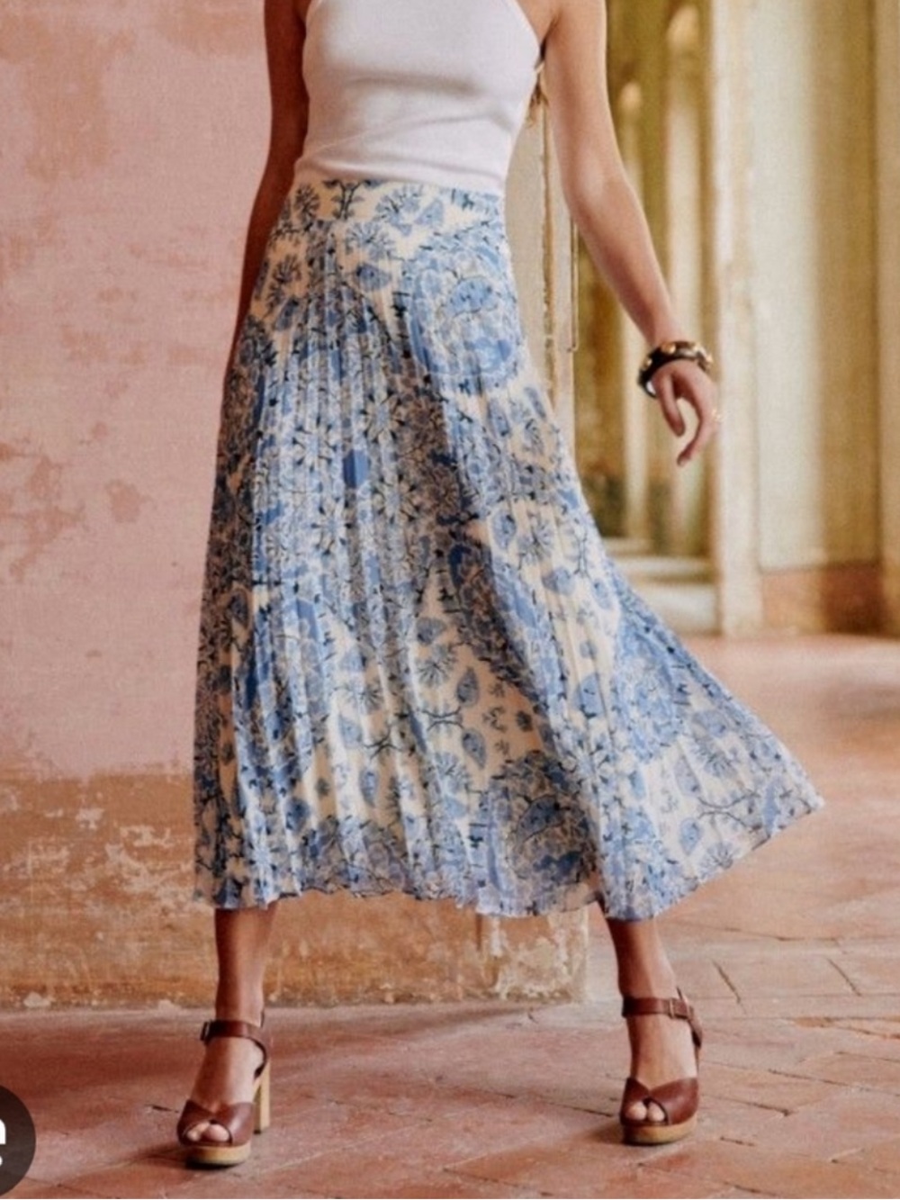 Sezane Dune Alcazar Blue Skirt